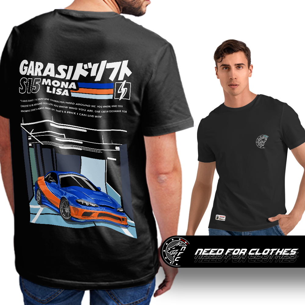 Camiseta Nissan Silvia S15, Mona Lisa, Drift King, Ícone do JDM
