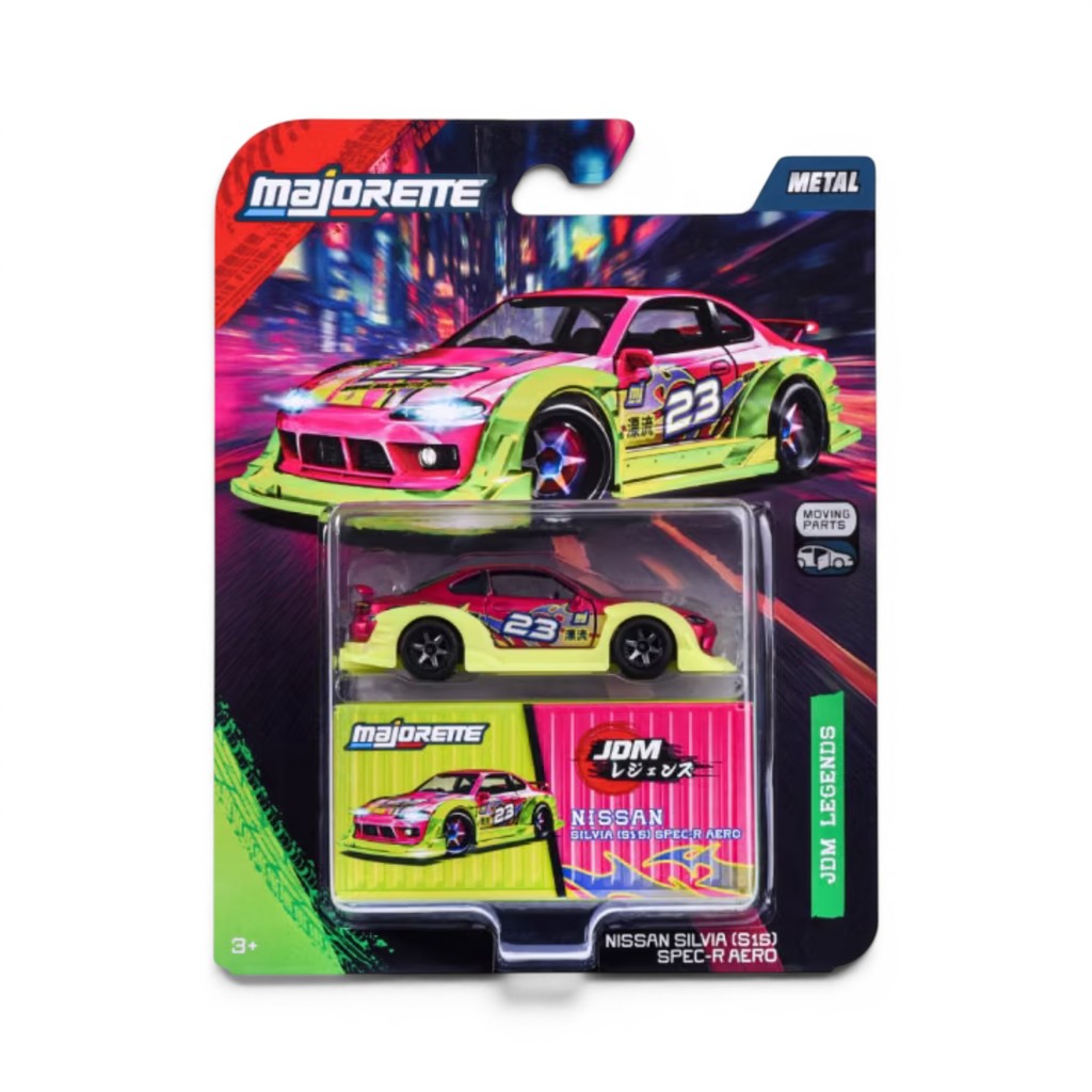 Miniatura Nissan Silvia S15 Spec-R Aero - Tuning Parts - JDM Legends - Majorette - 1:64