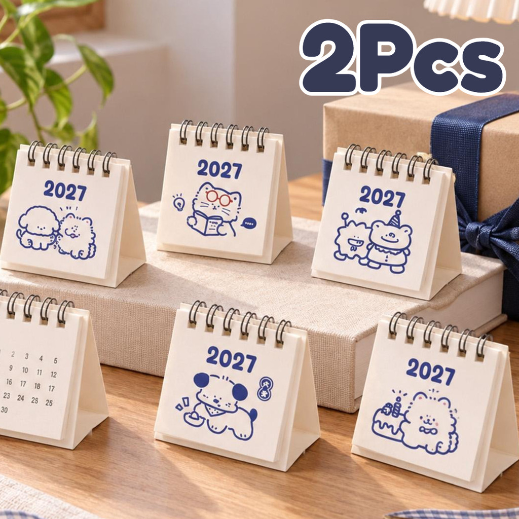 Sem Sangramento De Tinta Através Do Calendário-Flip Smooth Double Wire Memo-Planejador De Marca De Data Importante Pesso