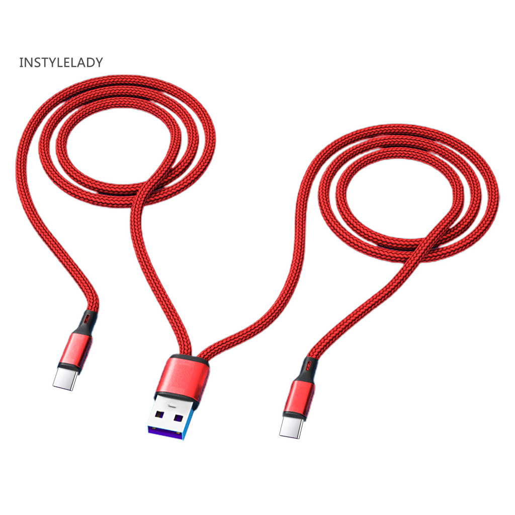 Cabo De Carregamento instylelady 5A Carga Rápida 2 Em 1 Trançado De Nylon 12m Para Android/Type-C/iOS Data USB Wire Casa