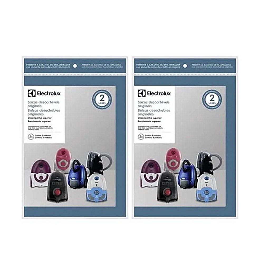 6 Sacos Descartáveis Para Aspirador De Pó Electrolux Sonic Original Reposição