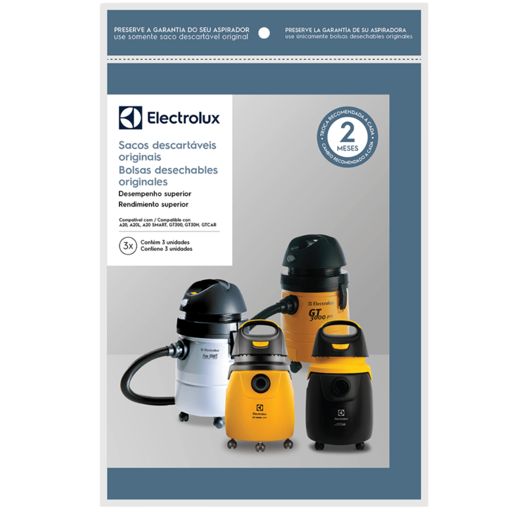 Kit 3 Sacos Descartáveis Para Aspirador Electrolux Original Cse20 Reposição