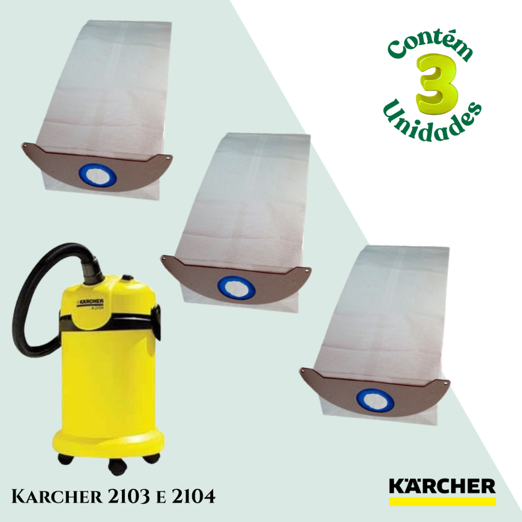 Saco Descartável Para Aspirador de Pó Compatível Com Karcher - 2103 e 2104