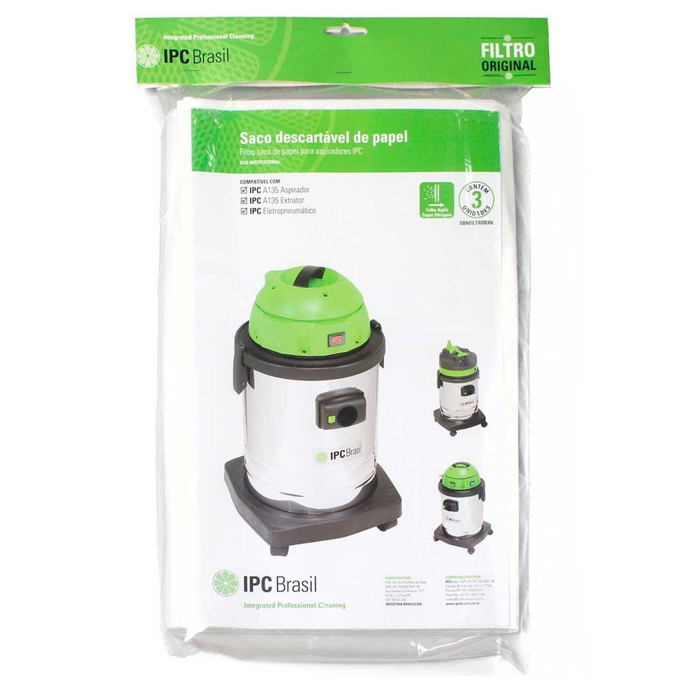 Saco P/ Po Descartavel (3pcs) Aspirador A135 Ipc - Sbnfiltrod35l