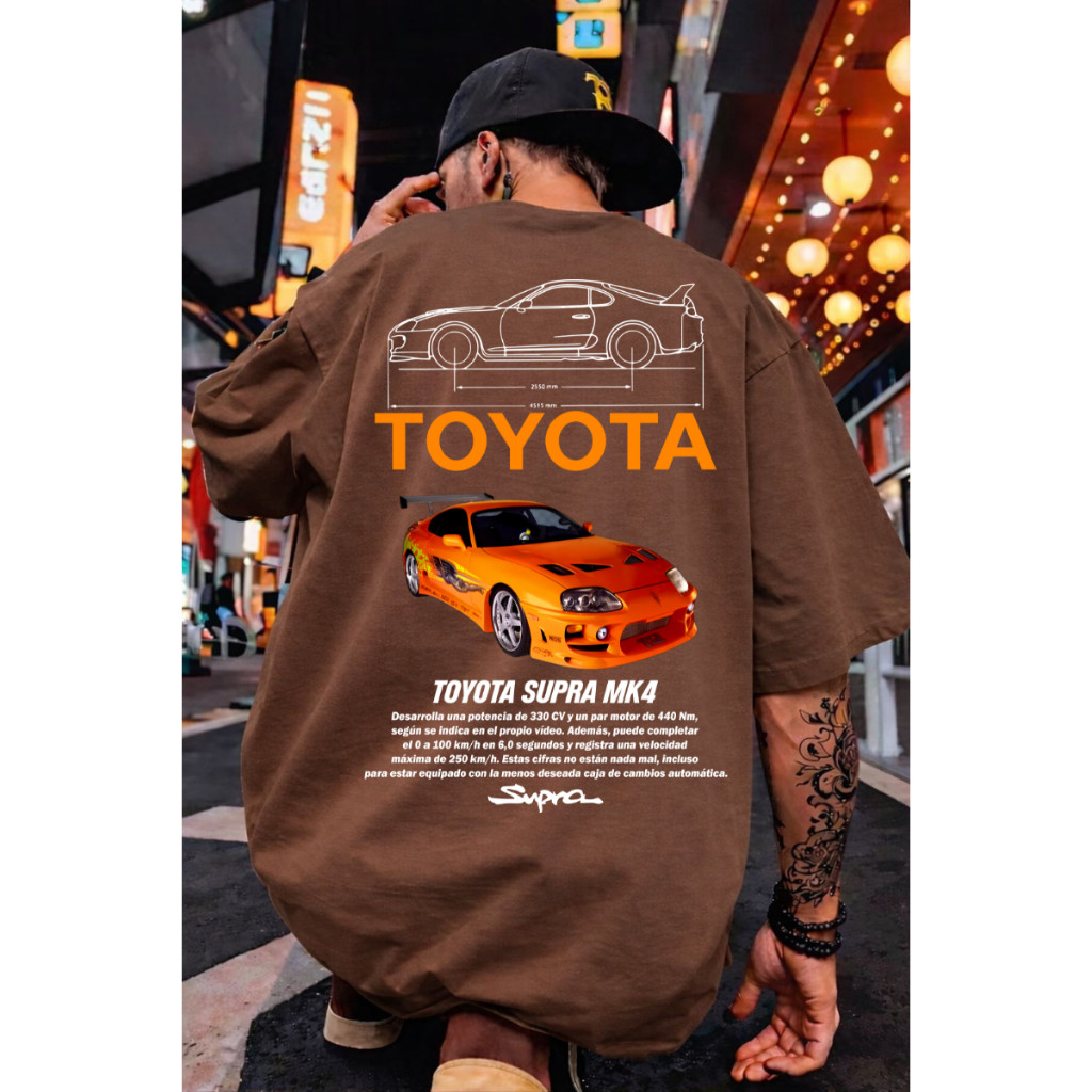 Camiseta Masculina Feminina Toyota Supra MK4  Oversized Treino Academia Car Racing Estampada Casual