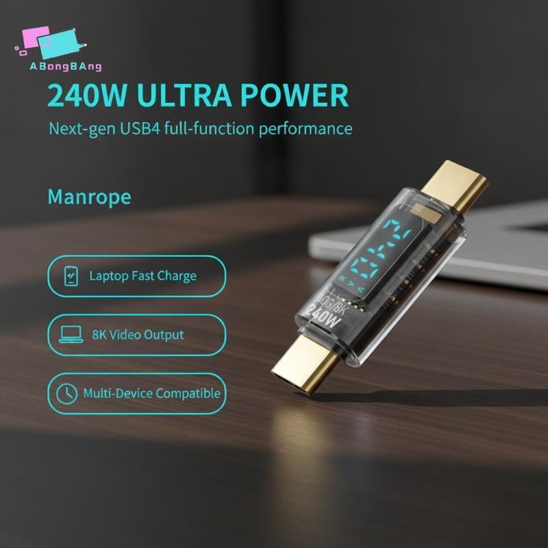 Abongbanghn 240W USB C Power Tester LED Display Digital Mini Tamanho Tensão Corrente Wattage Detector Para Poeta Carry O