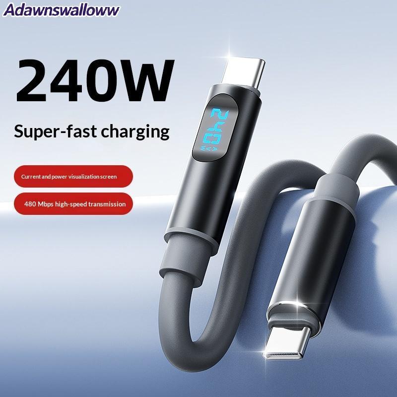 ADAWN USB C Para Cabo De Carregamento Rápido 240W LED Display Digital Dados De 480 Mbps Uso Em Viagens Da Série 15 BR