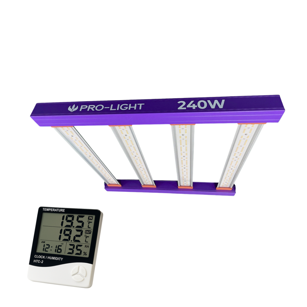 Kit Cultivo Indoor LED Grow 240W PRO-LIGHT + Termohigrômetro Digital