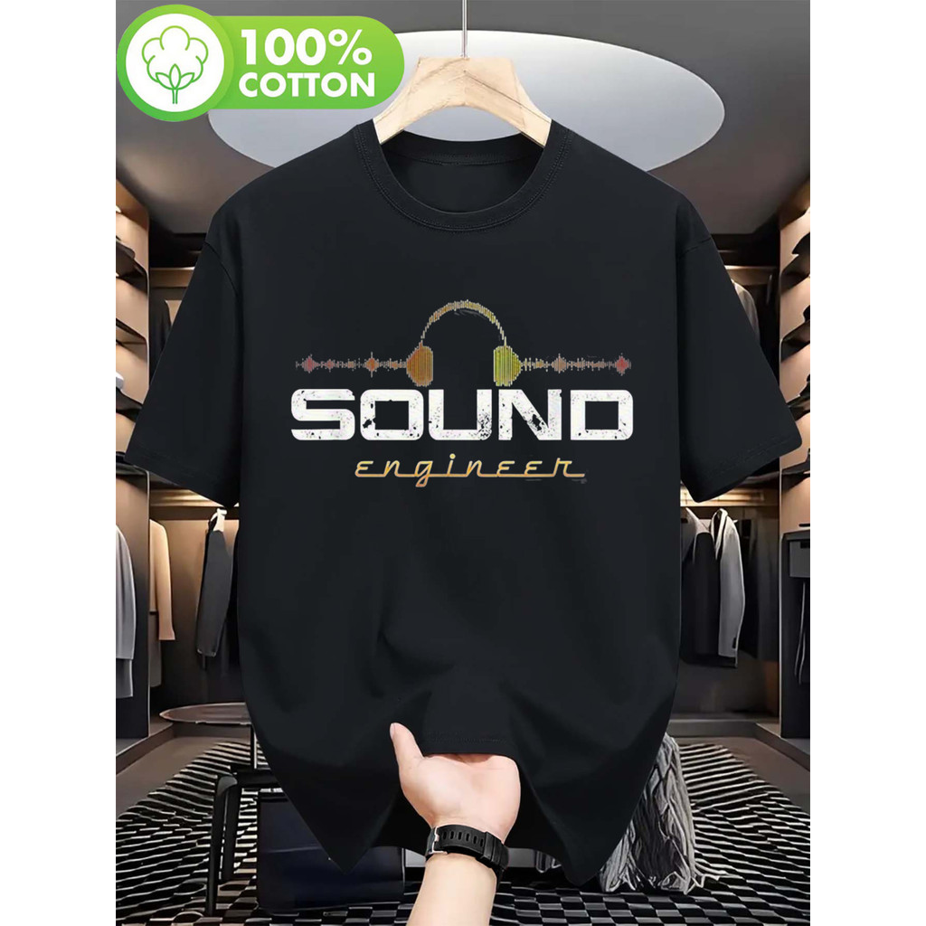 Music.Soul Camiseta Unissex Audio Engineer Headphones Soundwave Vintage Confortável Estilosa Profissional