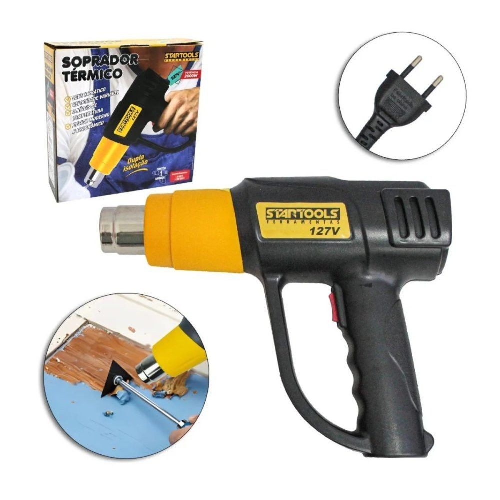 Soprador Termico Profissional 2000w Bico Removivel Controle Temperatura 127v