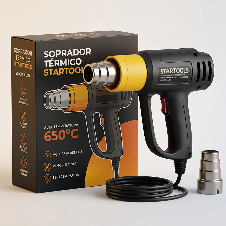 Soprador Térmico 2000W 127V Com Bico Removível 2 Níveis de Temperatura Profissional