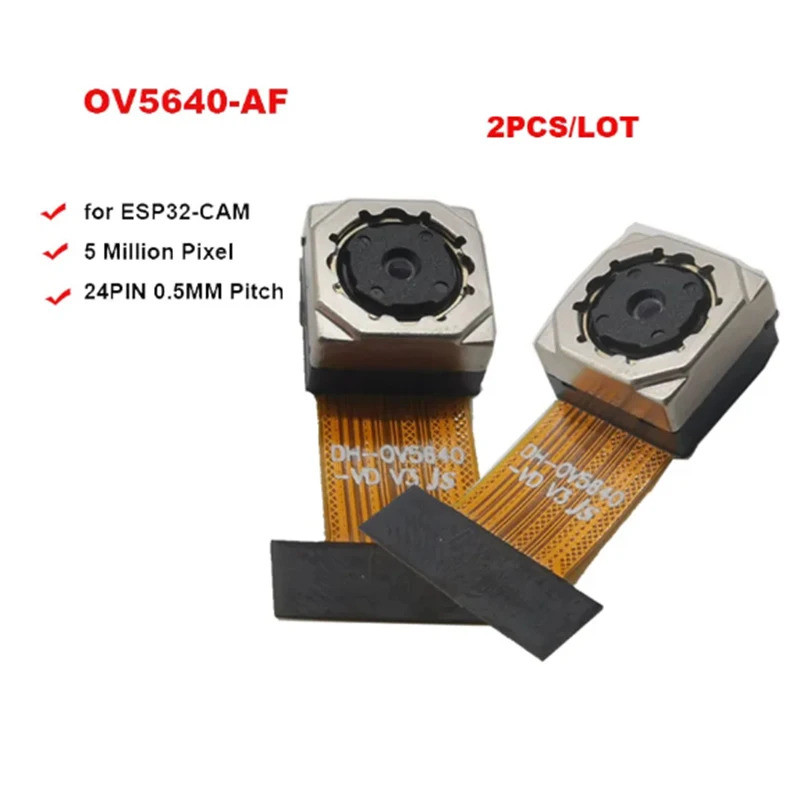 2 Peças/Lote Módulo de Câmera HD de 5 megapixels OV5640 com foco automático 70 °   Para interface MIPI de placa de softw