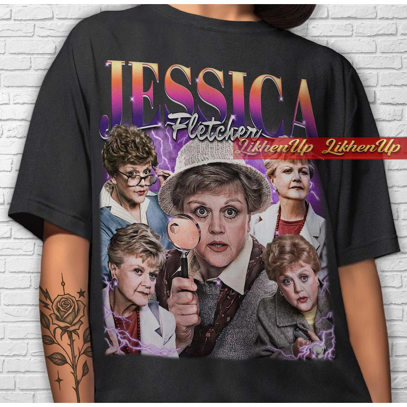 Camiseta Unissex Oversized Plus Size Feminina Masculina Estampa Jessica Fletcher Murder She Wrote Retro Vintage