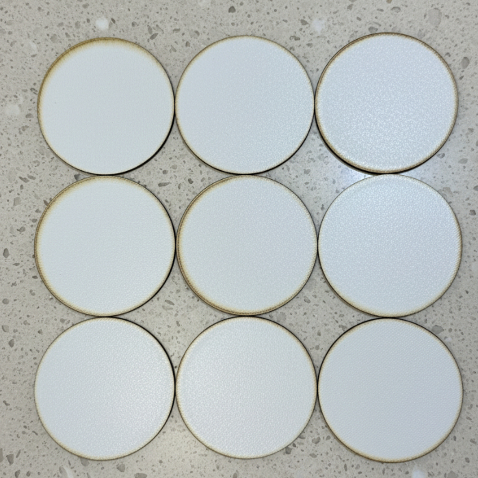 50 Bolachas em MDF Branco Com 7CM Para Decoração