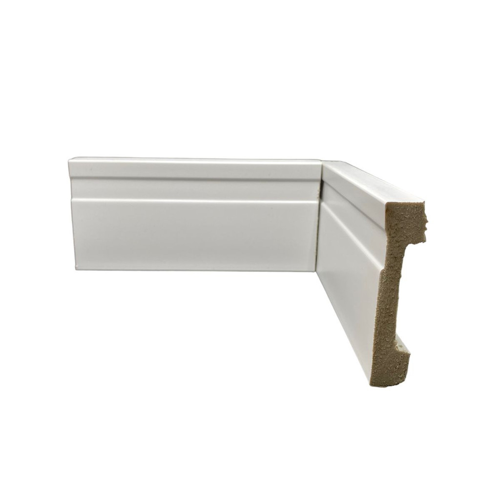 Rodapé de Poliestireno 7cm Branco ou Preto 14m Kit 14 Barras de 1m