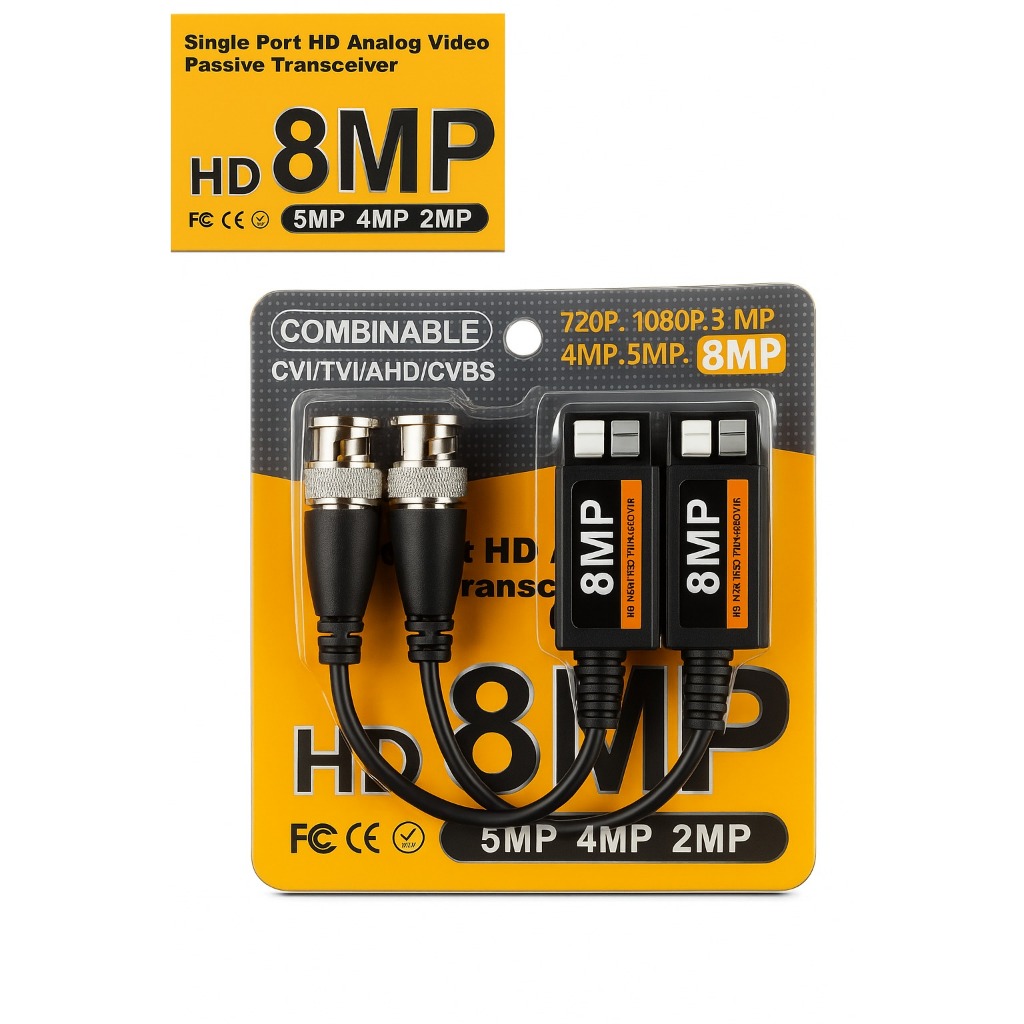 Par De Conectores Video Balun 8mp 5mp 4mp Engate Rápido