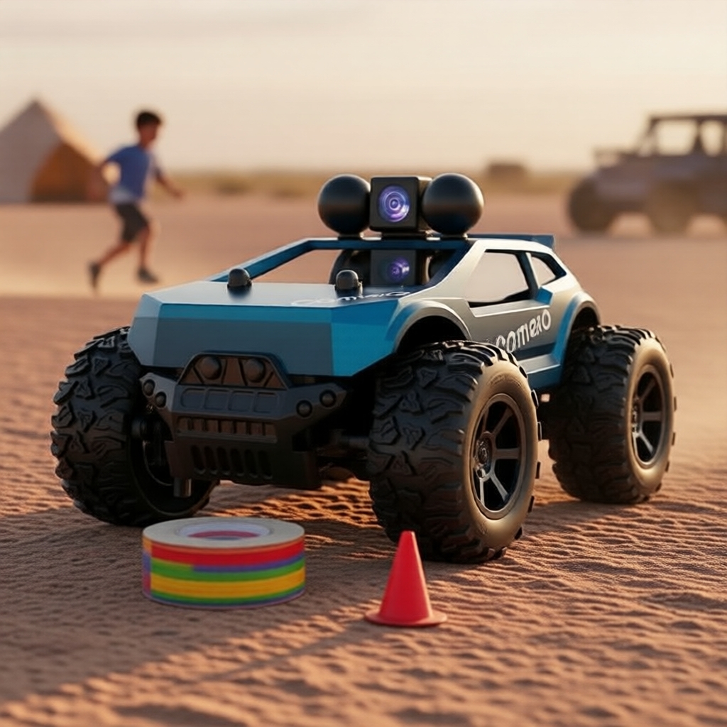 Carro de Controle Duplo 1:28 com Câmera, Alta Velocidade Off-Road, Presente de Férias Perfeito para Meninos ao Ar Livre