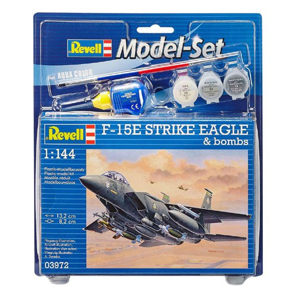 Model-Set para montar e pintar F-15E Strike Eagle & bombs - 1/144 - Revell 63972