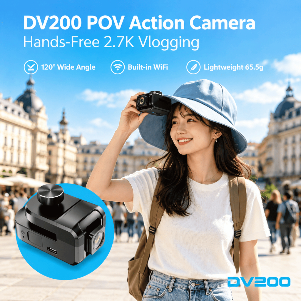 Câmera De Ação POV Vlog 2.7K QHD Viva-Voz 120 ° Gravador De Vídeo Com Esportiva WiFi Integrada Grande Angular Para Cicli