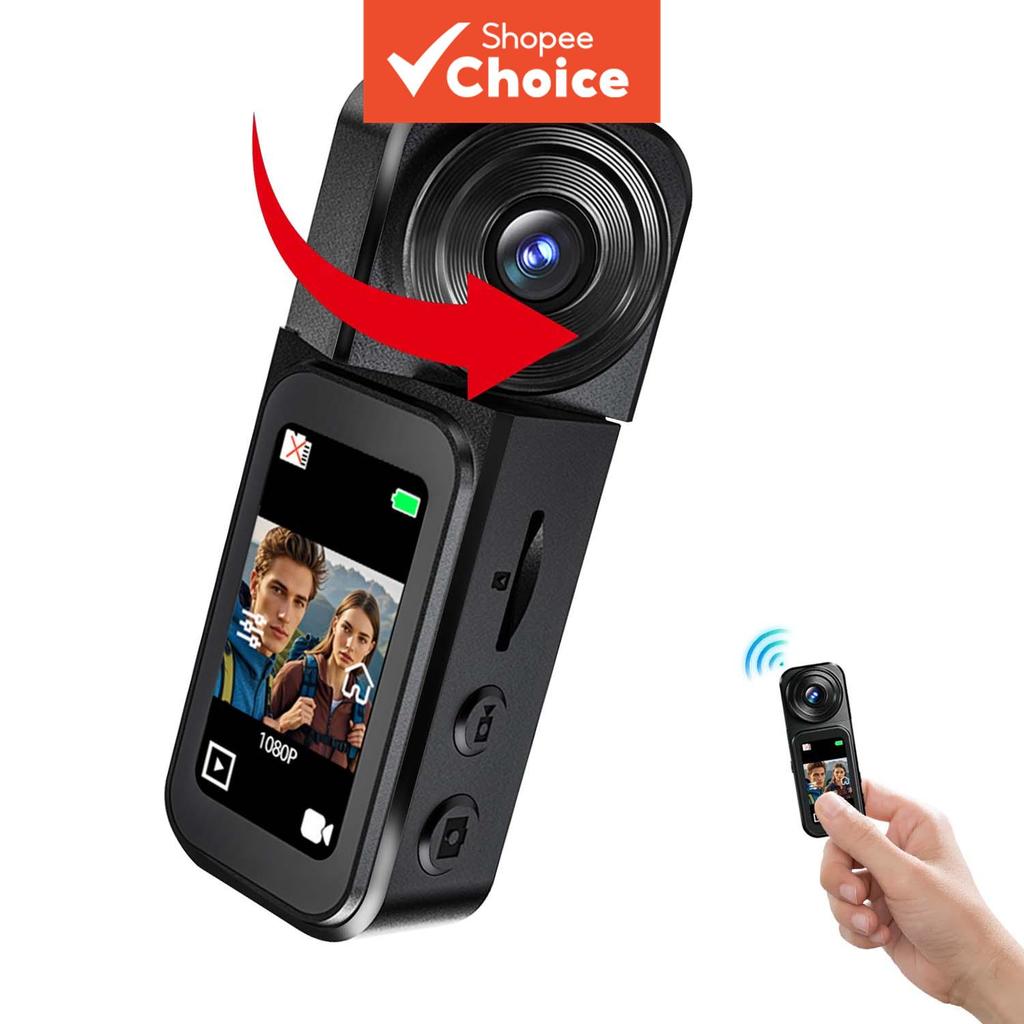 Câmera de Vlogging Mini com Cordão de Pescoço Magnético Forte, Gravação POV Mãos Livres, Vídeo 2,7K, Foto 12MP, para