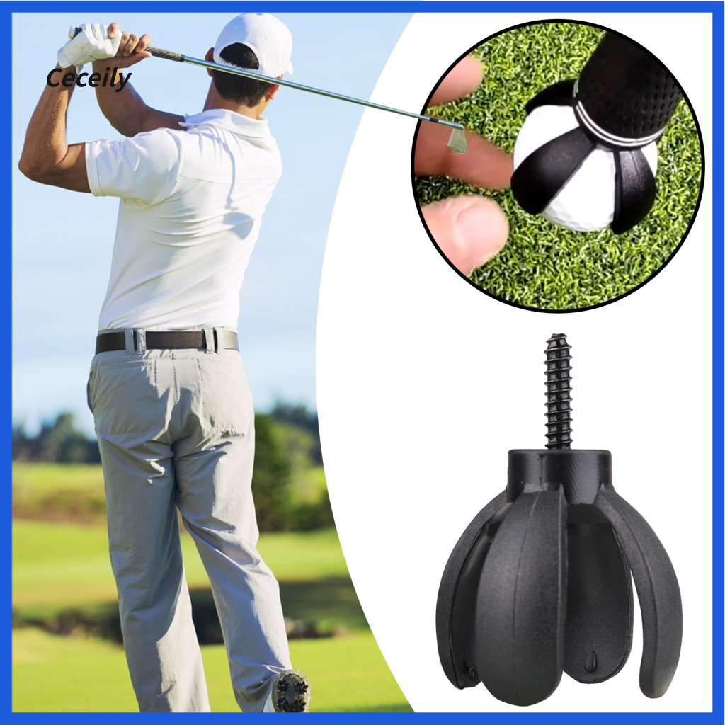 Golf Ball Picker Collector Mini Petal Retriever 4-prong Grabber with Screw – Easy Putter Grip Sucker Pickup Tool Durab