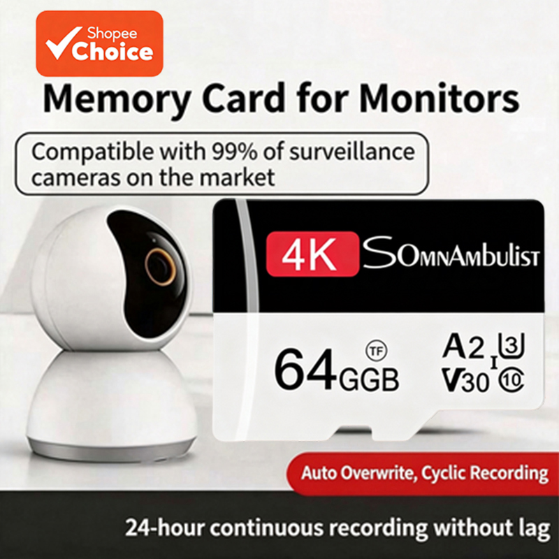 SomnAmbulist TF Cartão de Memória 128G 64G 32G Micro SD Classe 10 Alta Velocidade para Celular/CCTV/Câmera