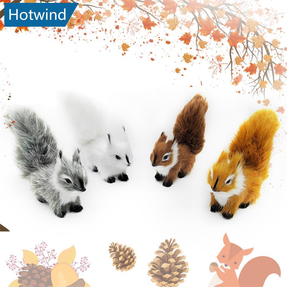 HW Simulação Mini Esquilo De Modelo De Agachamento Imitação Fofa Ornamentos De Para Crianças Aniversário Decoração De Casa Brinquedo De Pelúcia C5Z7