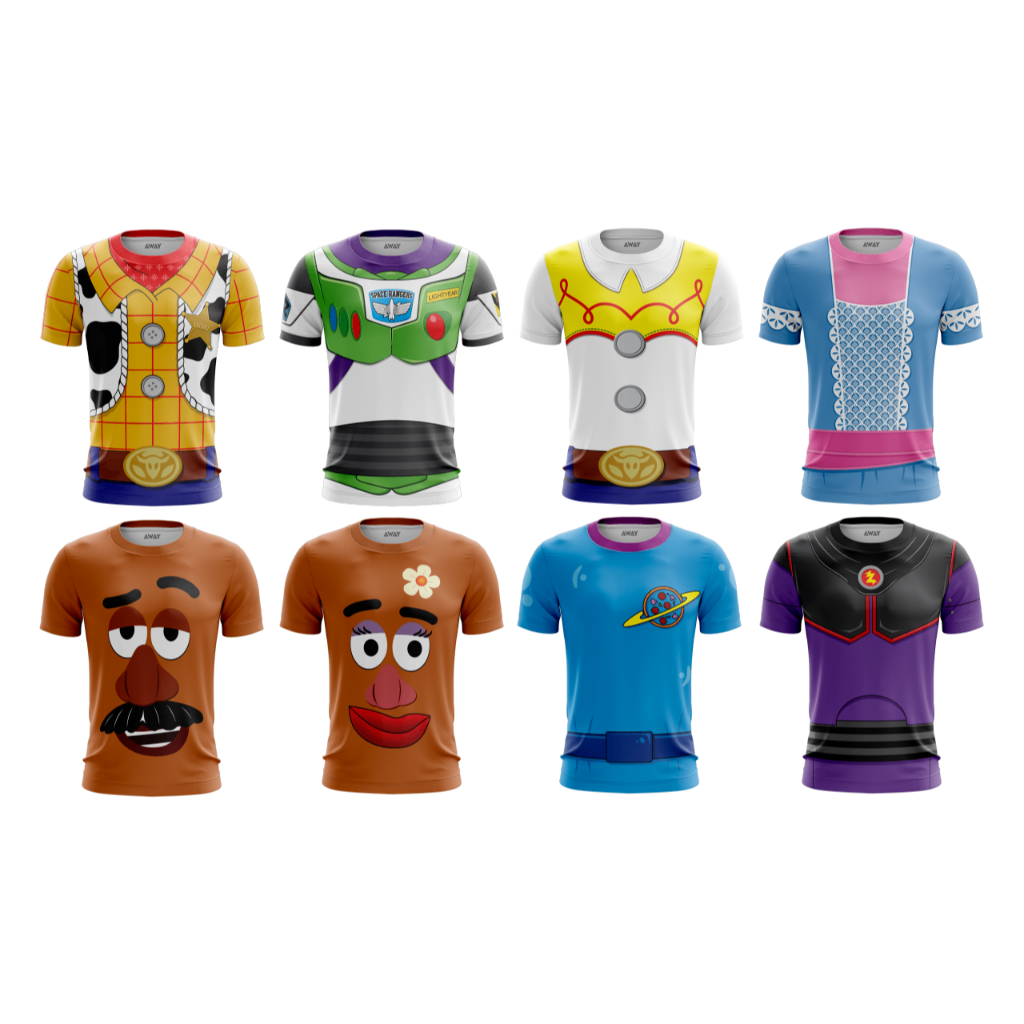 Camisa Camiseta Dryfit Premium Desenho Toy Story Personagem Xerife Woody Jessie Vaqueira buzz lightyear Sr Batata UV 50+