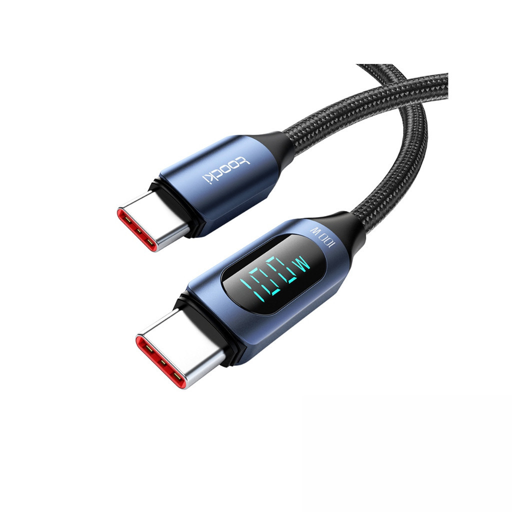 Cabo USB-C Toocki 100W PD Fast Charging com Tela Digital