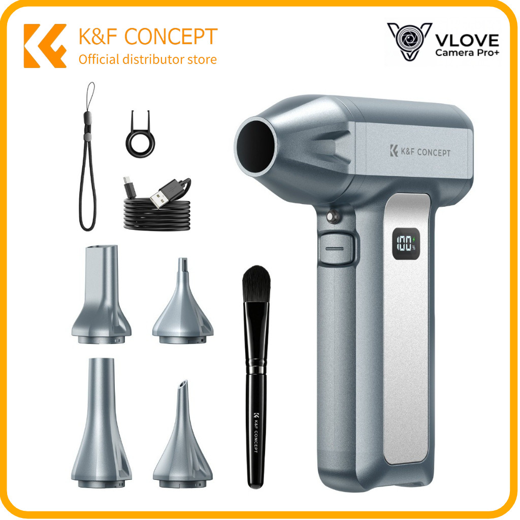 K & F CONCEPT Mini Portátil 2 Em 1 130000ventilador Rpm Turbo Jet , Espanador De Ar Poderoso Sem Fio Para Câmera