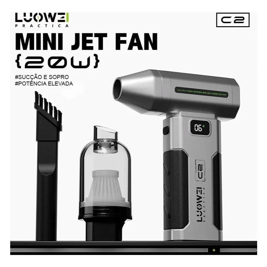 Mini Ventilador Jato Luowei C2 Esfriamento de Placa Mãe 20W  LED Reparo