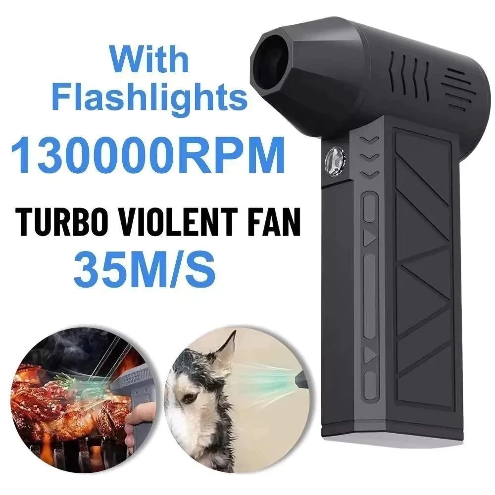 Soprador Turbo à Jato Portátil 130.000 RPM – Mini Ventilador, Sem Fio e Super Potente