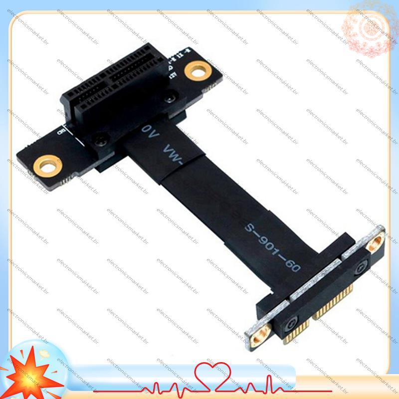 [Em Vendas E] PCIe X1 Riser Cable Dual 90 Graus Ângulo Direito 3.0 X1 Para X1 Cabo De Extensão 8Gbps PCI 1X Card Ribbon