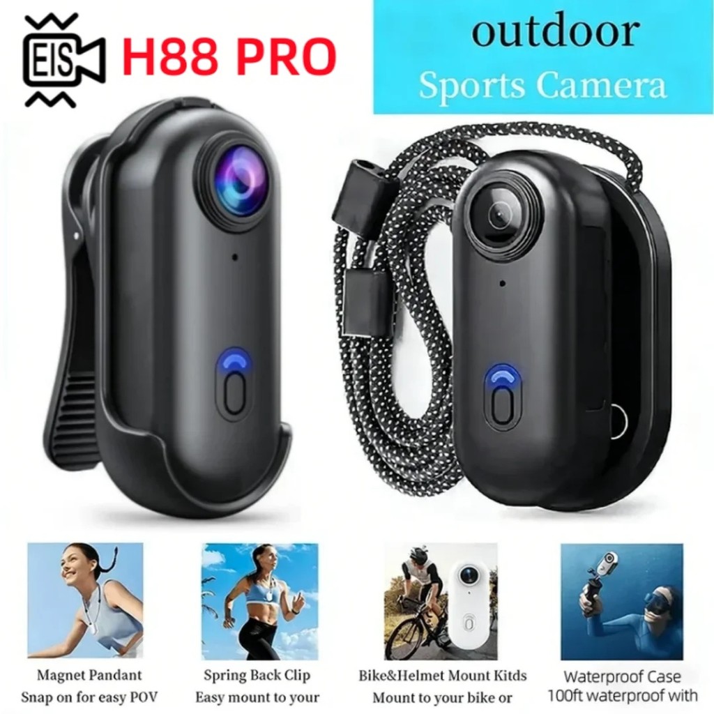 4K EIS Waterptor Polegar Bolso Pequena Ação POV Câmera WI-FI Transmissão Ao Vivo Mini Do Corpo Preto Wearable Bateria Co