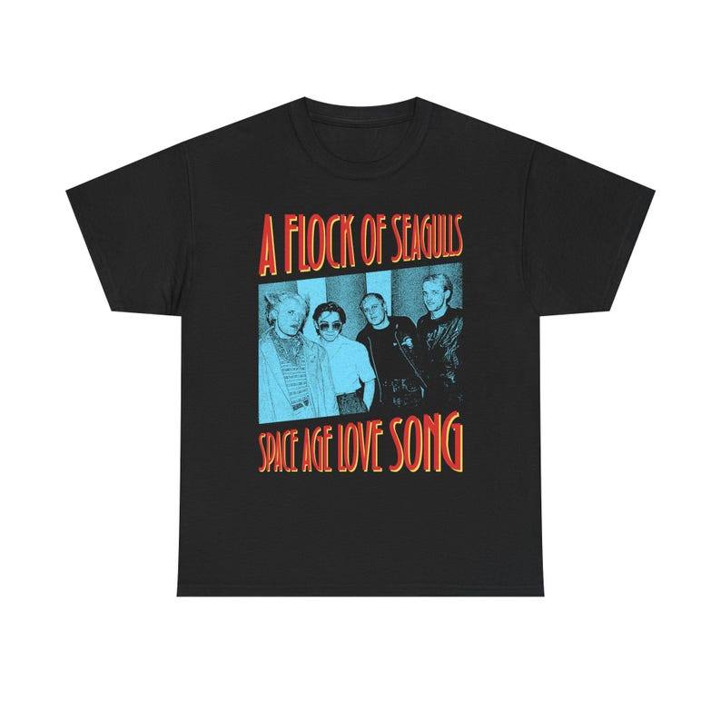 Music.Soul Camiseta Unissex A Flock Of Seagulls Fanart Estampa New Wave Synthpop Post Punk Moderna Premium Estilosa C...
