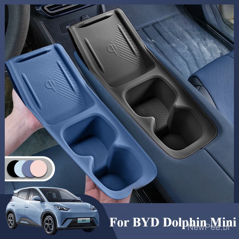 ​     Compatível com BYD Dolphin Mini/Seagull: Carregador sem fio para console central e capa protetora de silicone para
