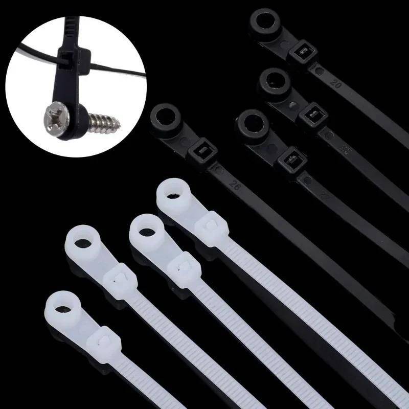 WEIYU 100 Pcs Buraco De Parafuso Reutilizável Fixo Nylon Auto-Perda Cord Ties Straps Fixação Loop Organizador De Escritó