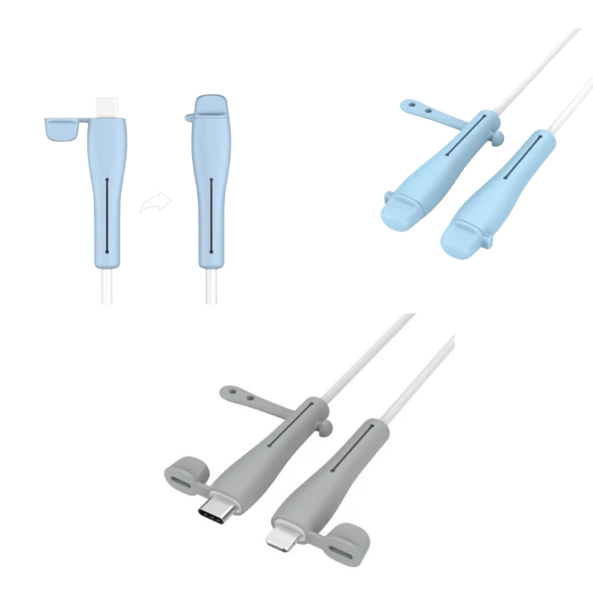 Kit 3 Protetor cabo carregador Silicone Fio Usb Iphone e Android
