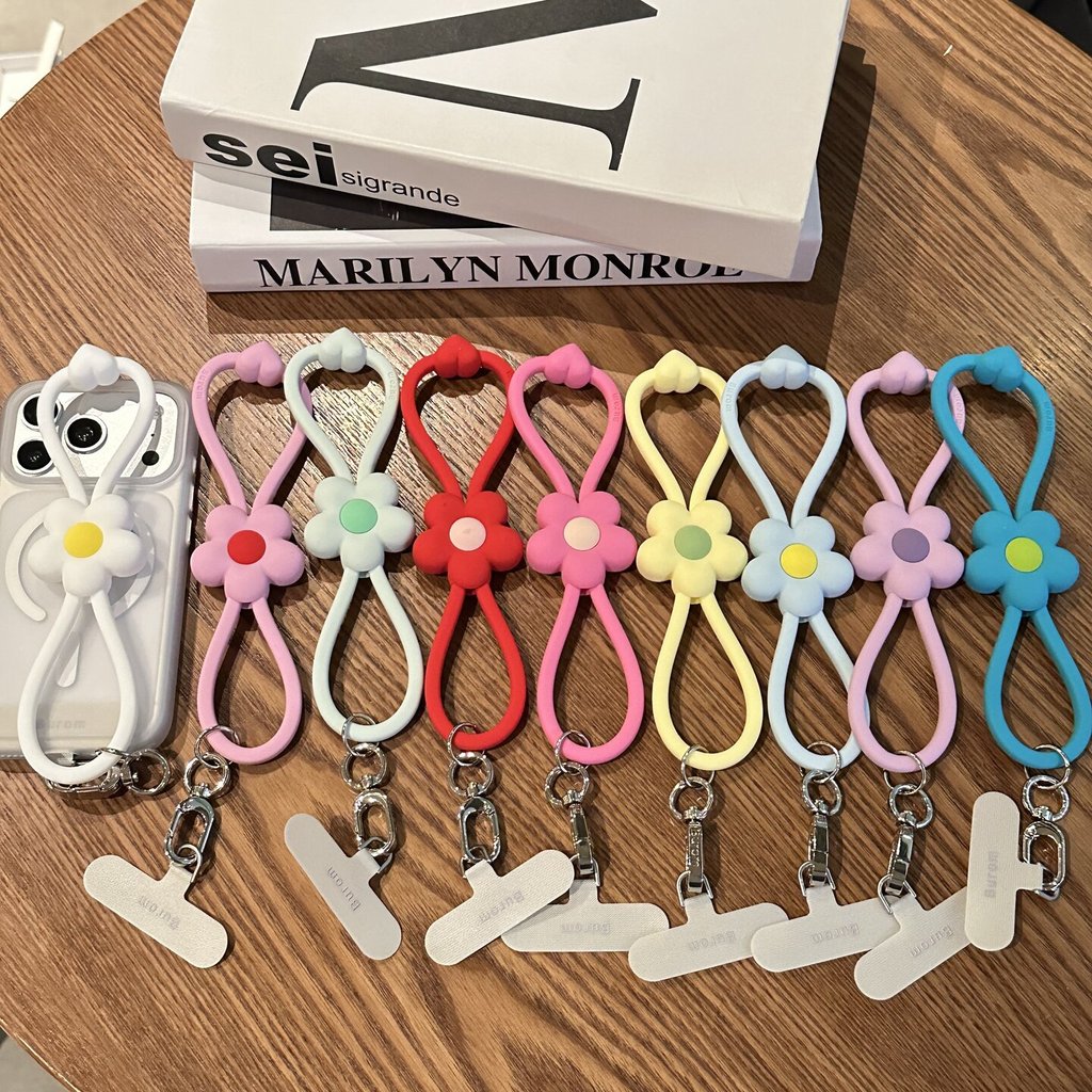 Correia De Pulso Ajustável De Silicone Macio Para Telefone Com 1 Aba De Amarração iPhone E Android , Cordão Mãos-Livres