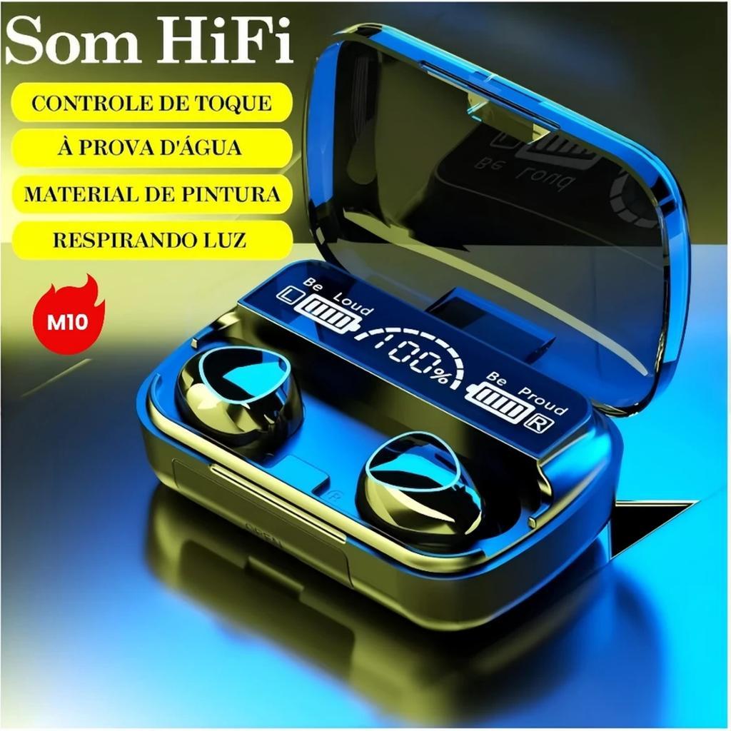 Fone M10 Bluetooth V5.3 Marca Newest Carregador Portátil