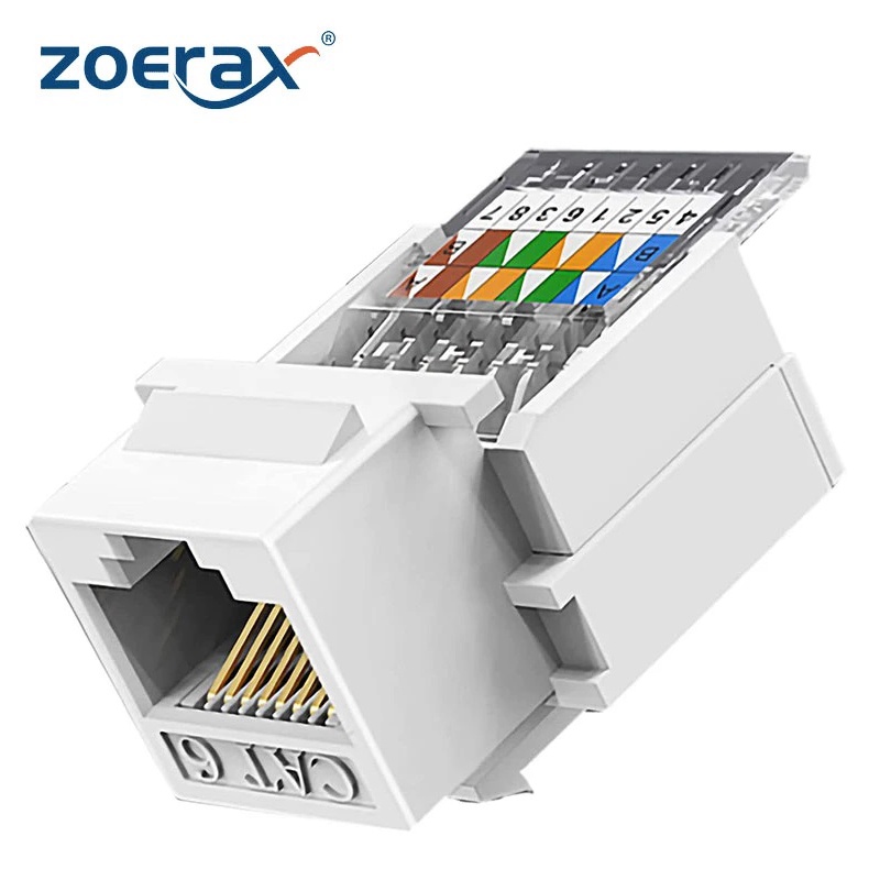 ZoeRax 1PCS Cat6 RJ45 Ferramenta Sem Necessidade De Punch Down Keystone Módulo Ethernet Fêmea Jack Network Connector Adaptador De Parede Branco