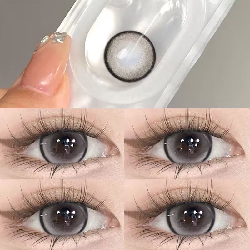 Lentes De Contato Graduadas Mill Creek 2pcs/1pair 0 ~-8.00 Brown Leite De Café Fofo 14.5MM Grande Diâmetro 1 Ano Use Contatos Suaves Naturais