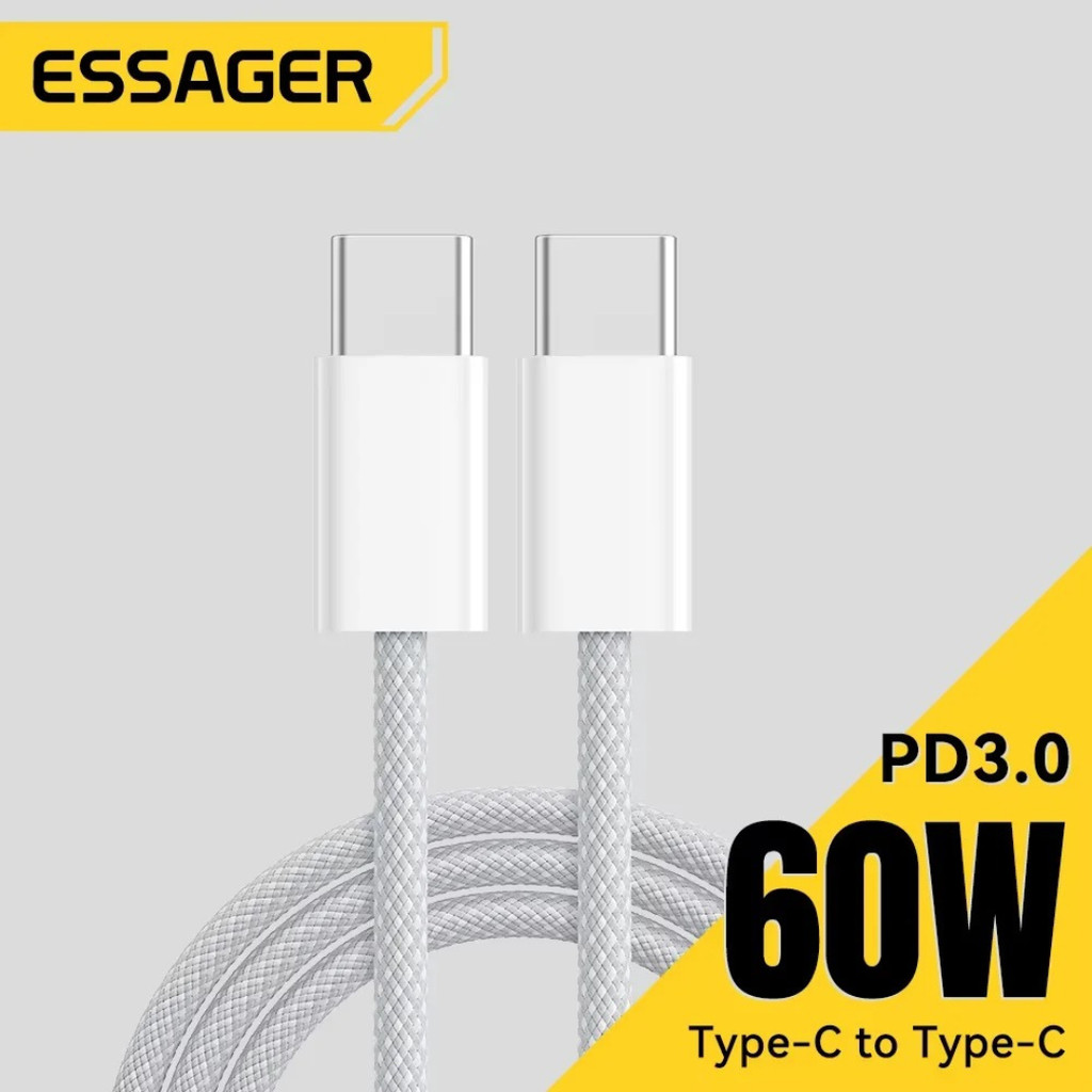 Cabo USB-C Essager PD3.0 60W para Carregamento Rápido