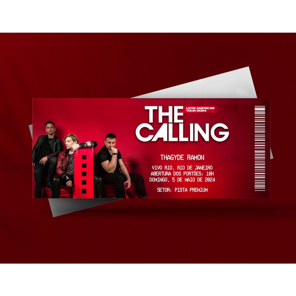 Ingresso Holográfico Personalizado The Calling - Latin American Tour 2024