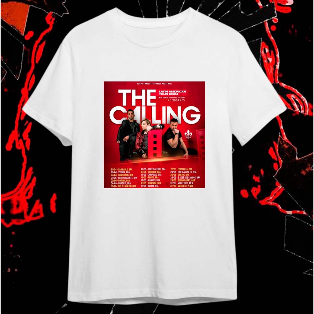 Camiseta branca algodão banda The Calling | Tour