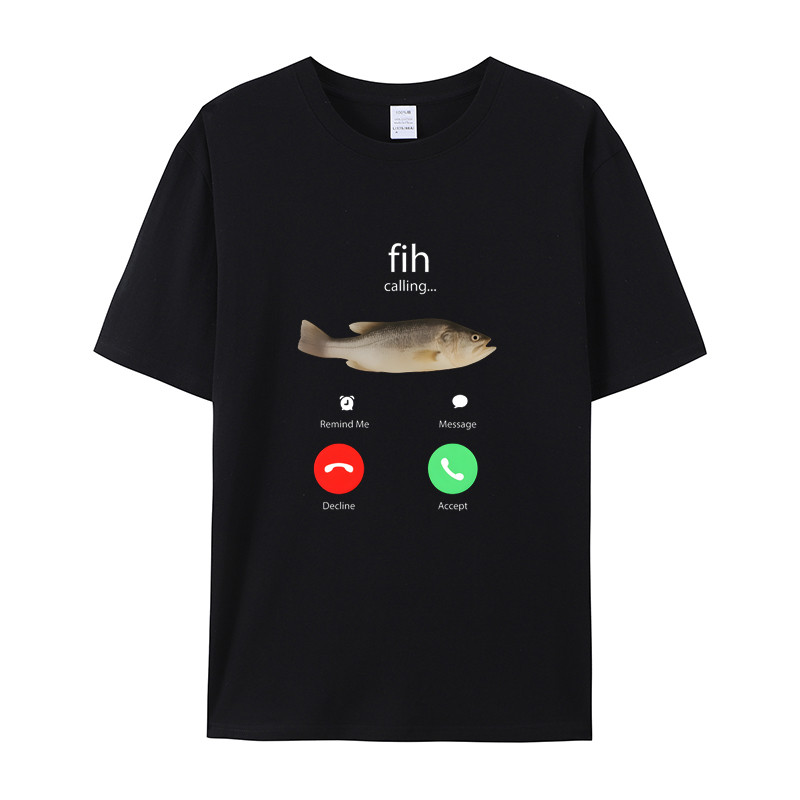 Camiseta Unissex Oversized Plus Size Feminina Masculina Fih Calling Message Decline Accept Telefone Chamada Estampada