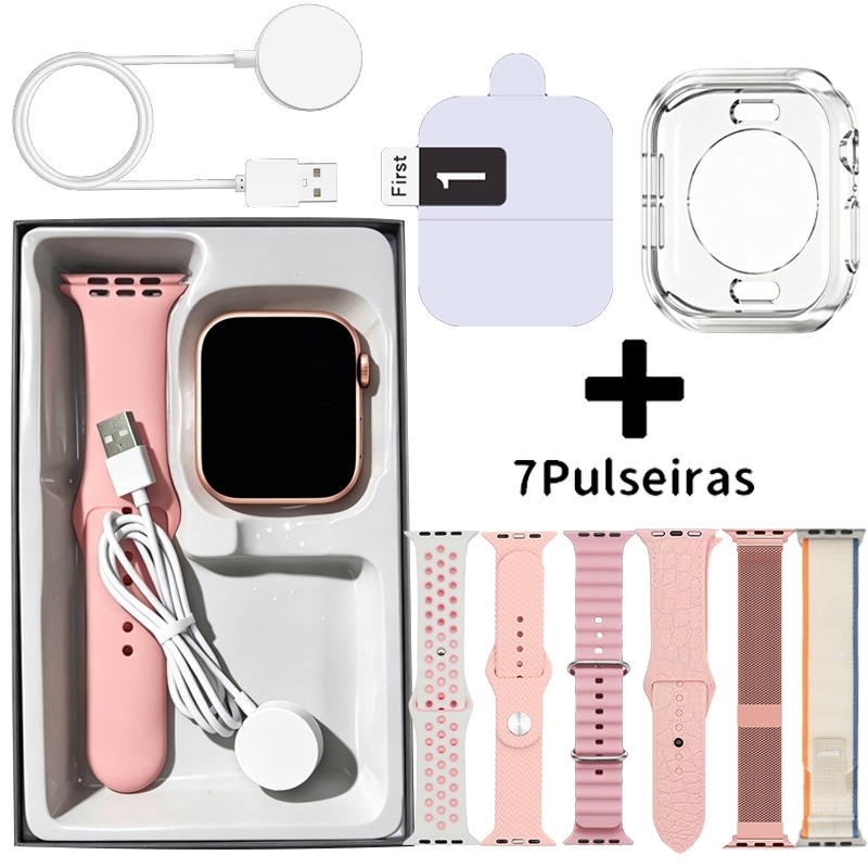 Smart Watch K9 Ultra 45mm with 7Pulseiras,Custom wallpaper, Bluetooth calling, calculator