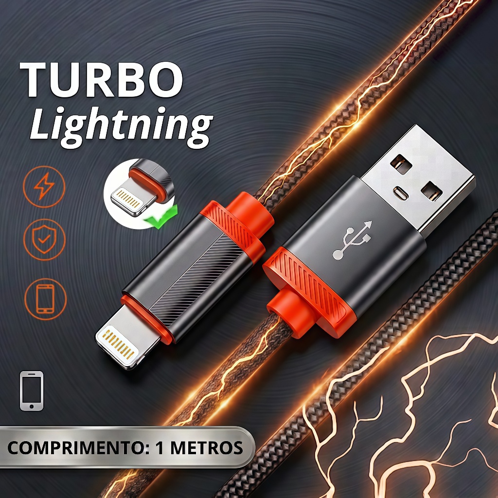 Cabo USB para Lightning PD 20W Carga Rápida 1M Nylon Trançado Reforçado para iPhone 11 12 13 14