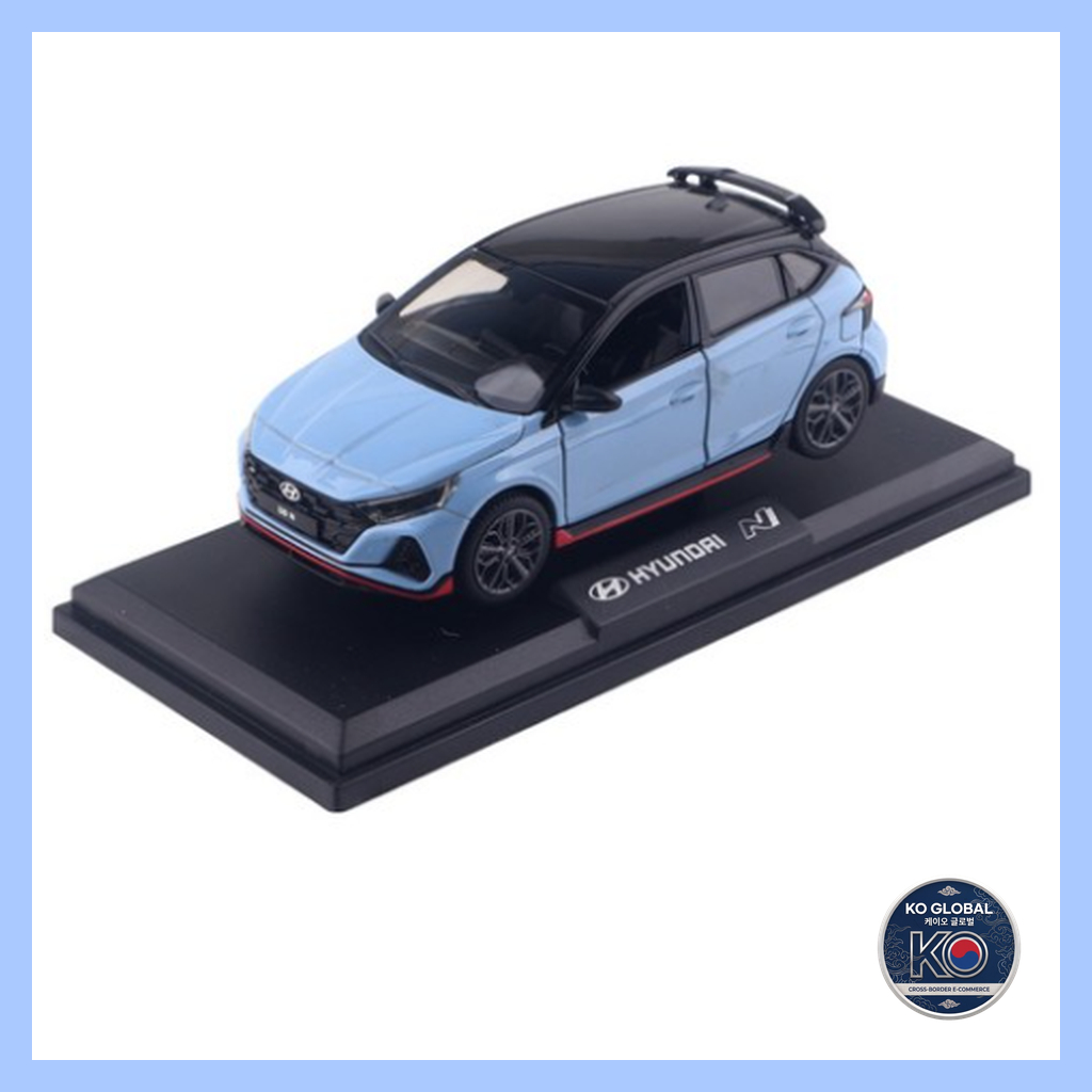 [Coréia] 🇰🇷 Hyundai i20 N Diecast Mini Car 1 : 38 Com Expositor/Desempenho Azul Pull-Back Hot Hatch Toy i20N