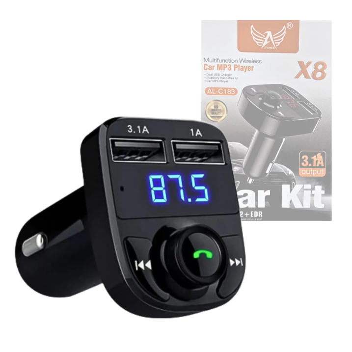 Carregador E Transmissor Automotivo MP3 Bluetooth V5.0 + EDR Player Altomex X8 / AL-C183